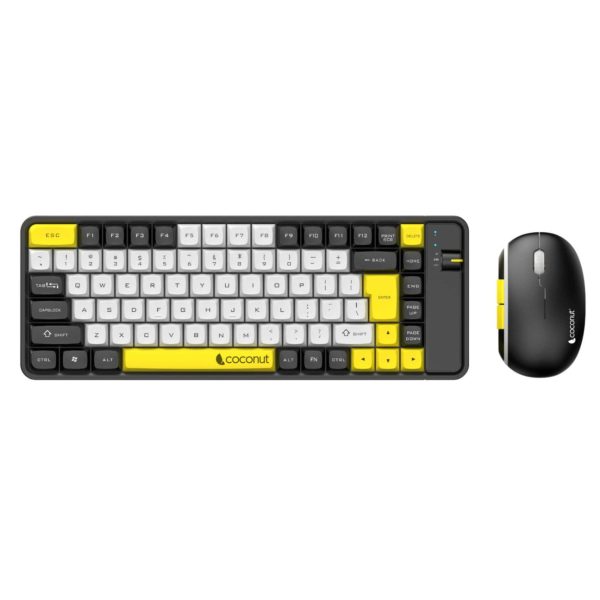 Coconut Pearl Wireless Keyboard Mouse Combo (Yellow Black)