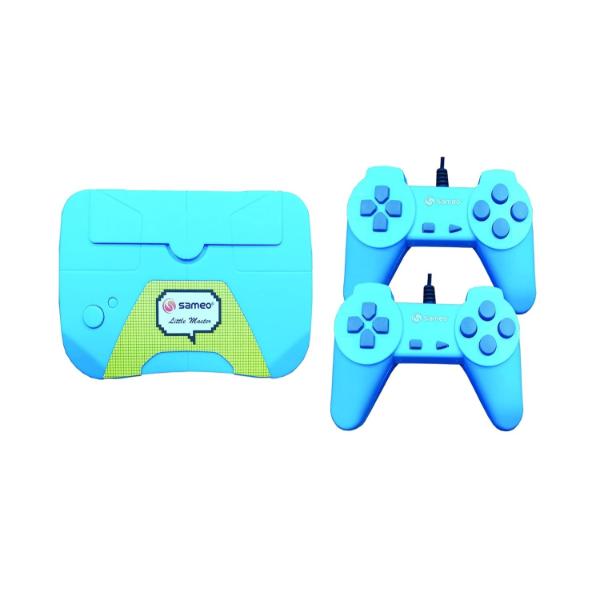 Sameo Little Master 8 Bit Gaming Console for TV | 2 USB Joysticks | Exciting 999999 in 1 Built-in Games | Ideal for Adults, Kids, Boys, Girls | 6 Months Warranty - (Blue)