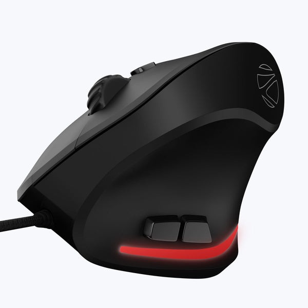 ZEBRONICS Cozy 6 Button Vertical USB Gaming Mouse with 3200 DPI max, 1.8m Braided Cable, LED Lights, high Resolution Sensor, Rubber Finish, Ergonomic Design and Plug Play Usage