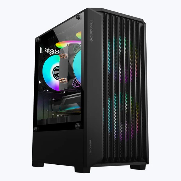 Zebronics Genesis Mid tower Gaming Cabinet  - Black