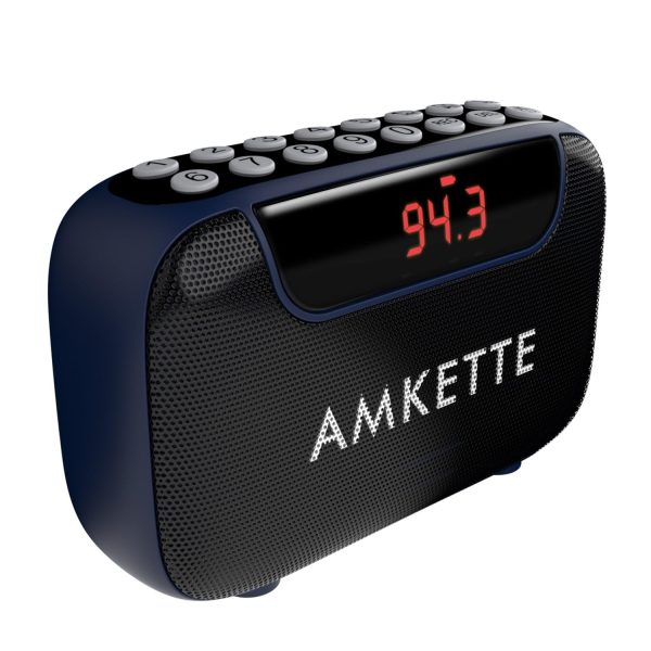 Amkette Pocket Blast Bluetooth Speaker with FM Radio (Blue)