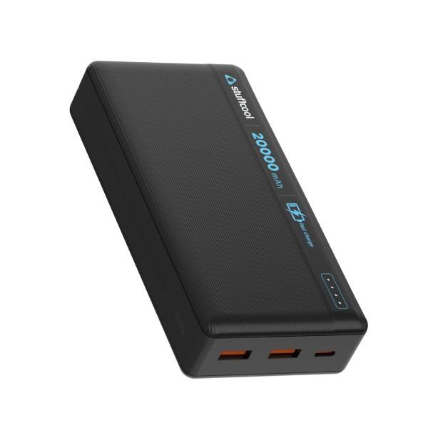 Stuffcool Major Plus 20000mAh 20W Type C PD, 22.5W QC3.0 Type A Port Fast Charging Powerbank, Charges iPhones 50% in 30 mins, Supports Fast Charging for Galaxy, Pixel and Other Android Devices