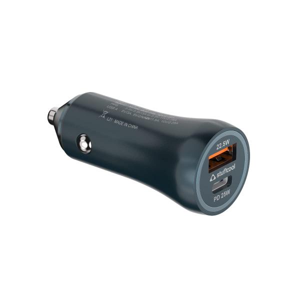 Stuffcool Ultimus 47W Dual Port Car Charger with 25W PPS PD Type C Port and 22.5W QC3.0 Type A Port Perfect for iPhones, Flagship Samsung S21 Series, Z3 Fold/Flip