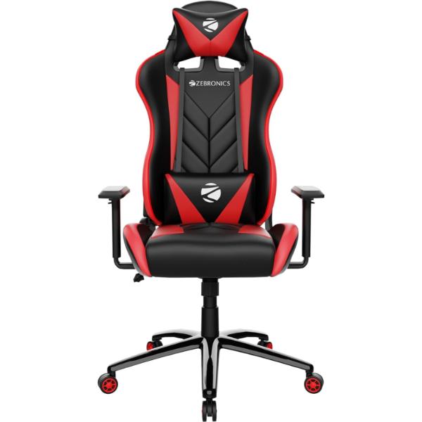 Zebronics ZEB-GC2000 Premium Gaming Chair with 3D Armrest, 90-180 Degree Backrest, Neck & Lumbar Cushion, Adjustable Height, 360 Swivels & Casters