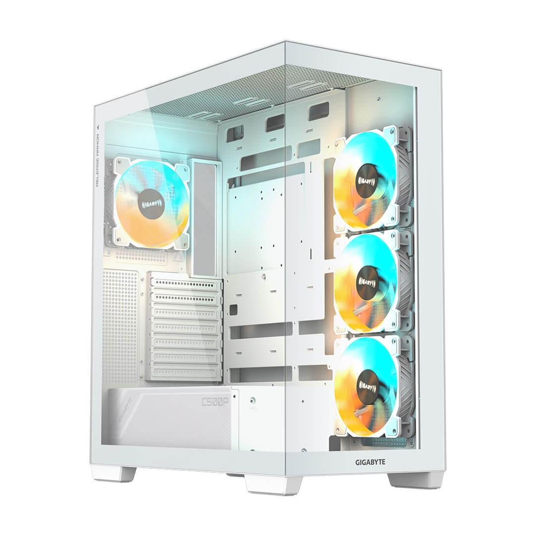 Gigabyte C500 Panoramic Stealth ICE Mid Tower ATX Cabinet (White)