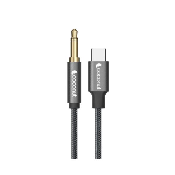coconut AX13 Type C to 3.5mm AUX Audio 1M Cable,6 Months Warranty  USB C to 3.5mm AUX Audio, Nylon Braided