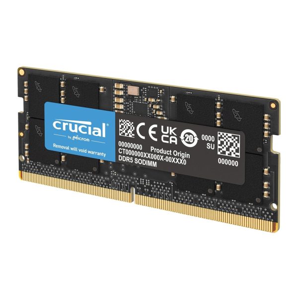 Crucial RAM 8GB (1 X 8GB) DDR5 4800MHz CL40 SODIMM Laptop Memory (CT8G48C40S5,Black)