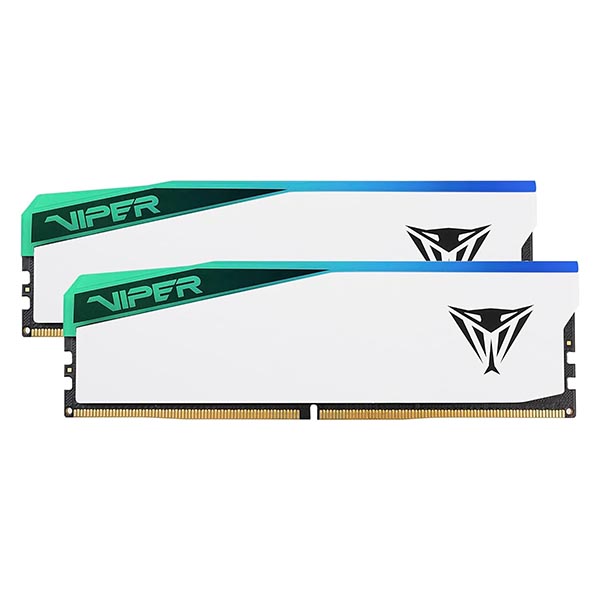 Patriot Viper Elite 5 RGB DDR5 32GB (2X16GB) 7000 MHz CL32 RAM DIMM Module (White)