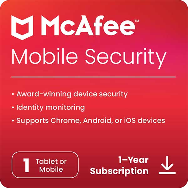 McAfee Mobile Security - 1 Device, 1 Year - Product Key (Email Delivery in 1 hours- No CD)