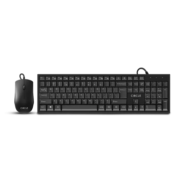 CIRCLE C55 MULTIMEDIA KEYBOARD AND MOUSE Wired (Black)
