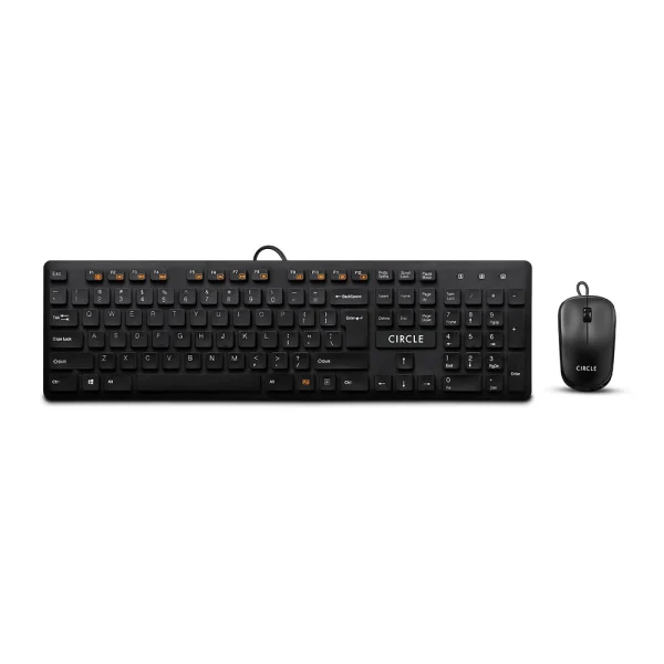 Circle C43 Slim Multimedia Wired Keyboard & Mouse Combo - Black
