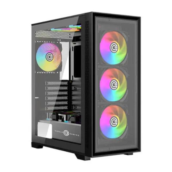 Circle Furious 240 Glass ARGB (ATX) Mid Tower Gaming Cabinet (Black)