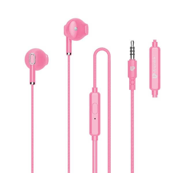 ULTRAPROLINK Pastels UM1130 Noise Isolation Hands free Earphones with Mic 1.2m - Pink