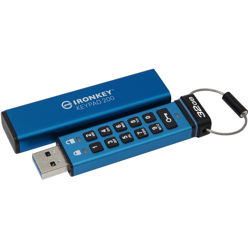 Kingston 32GB IronKey Keypad 200 USB-A 3.2 Gen 1 Flash Drive