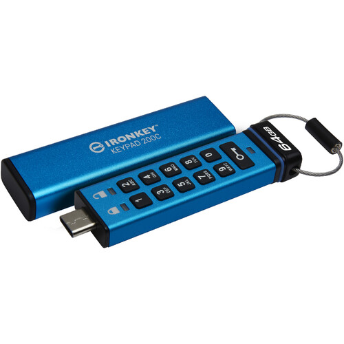 Kingston 64GB IronKey Keypad 200 USB-C 3.2 Gen 1 Flash Drive