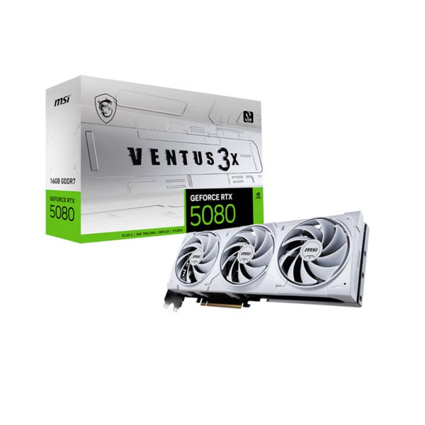 MSI GeForce RTX 5080 Ventus 3X White 16GB GDDR7 Graphic Card