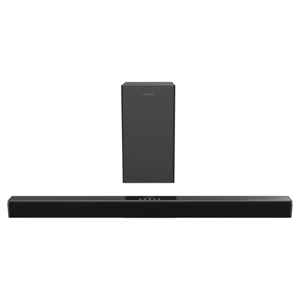 PHILIPS Audio TAB4218/94 2.1Ch 120W Bluetooth Soundbar with Rich Bass, 3 EQ Modes, Multi-Connectivity Option with Supporting USB, HDMI(ARC), Optical, Coaxial & Aux-in (Black)