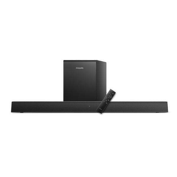 Philips Audio TAB5305 2.1CH 140W Bluetooth Soundbar with Wireless Subwoofer, Multiple Connectivity, Metal Grille and Powerful Bass