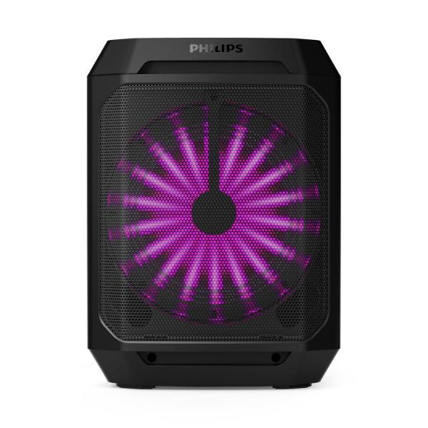 Philips Audio TAX2208,Philips Bluetooth Party Speaker, Dynamic Bass Boost, Bluetooth and Aux-in, Karaoke Microphone Input, Wireless Pairing for Stereo Sound, Up to 7 Hours Battery, Built-in Carry Handle, USB-C