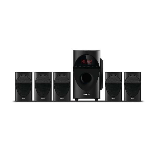 Philips SPA5190B ,5.1 Channel Multimedia Speaker, Black, 90 Watts
