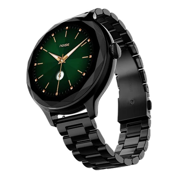 Noise NoiseFit Grace Women's Collection 1.1 AMOLED Display with Diamond Cut Metal Dial Smartwatch (Jet Black)