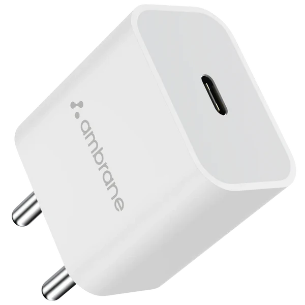 Ambrane AWC-20 PD Type C Wall Charger - White