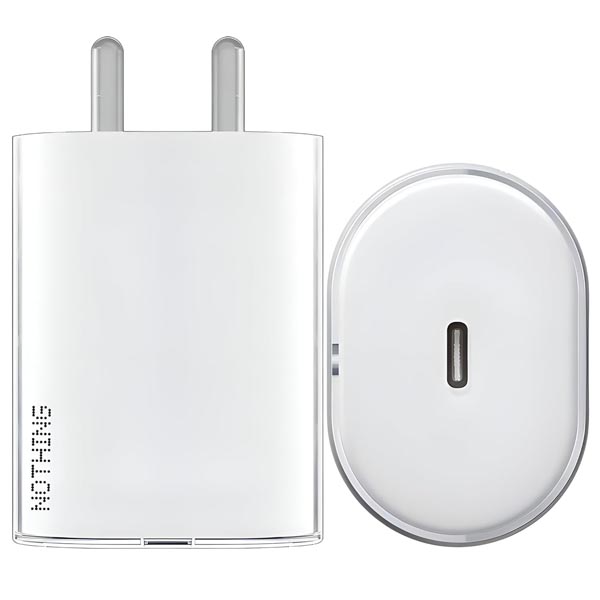 Nothing 45W USB C Fast Charger Adapter for CMF by Nothing CMF Phone 1/Nothing Phone 3a Pro/3a/2A/2a Plus/2/Buds, CMF 33w Power Charger for Mobile, 45 W Type C Charging Adaptor, Upto 50w Charge Support, White