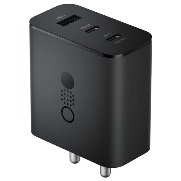 CMF by Nothing C332 65W Type A and Type C 3-Port Fast Charger (Adapter Only, GaN Technology, Dark Grey)