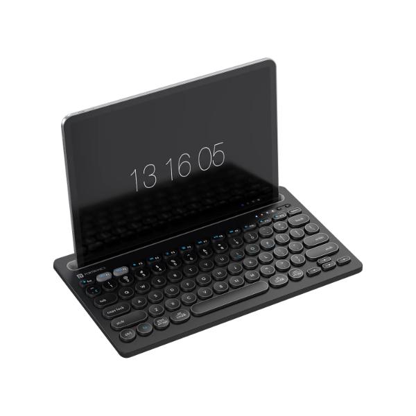 Portronics Bubble Dock Wireless Keyboard with Tablet Holder, Multi-Device Pairing, Rechargeable Battery,Dual Connectivity(2.4 GHz RF & Bluetooth 5.3v) (Black)