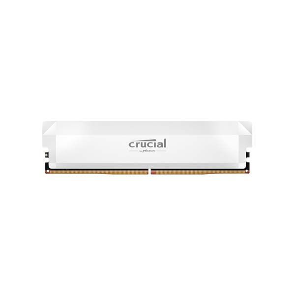 Crucial 16GB Pro Overclocking DDR5 6400 MHz UDIMM Memory Module (White)