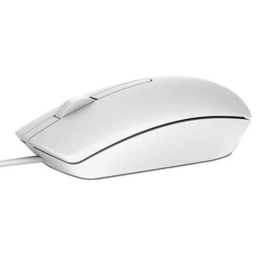 Dell MS116 Wired Optical Mouse, 1000DPI, LED Tracking, Scrolling Wheel, Plug and Play (White)