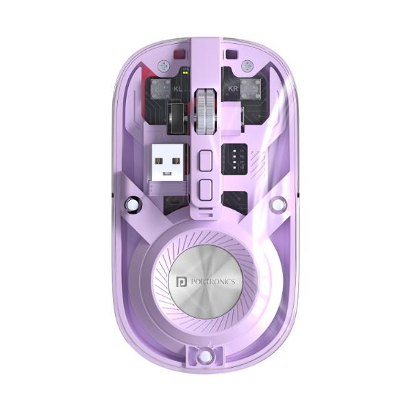 Portronics Toad 8 Transparent Wireless Bluetooth Mouse (Purple)