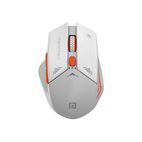 Portronics Vader Pro Wireless Gaming Mouse with 2.4 GHz Receiver, 6 Buttons, Thumb Support, High-Precision Tracking, Ergonomic Comfort, Adjustable Optical DPI for Laptop, PC, Mac(Stone Grey)