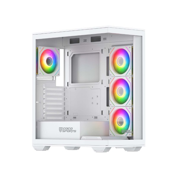 Coconut Stark Z9 Glass Mid Tower Gaming Cabinet - White