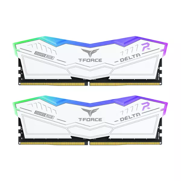 TEAMGROUP Delta RGB DDR5 64GB (32GBx2) 6400MHz CL40 RAM (White)