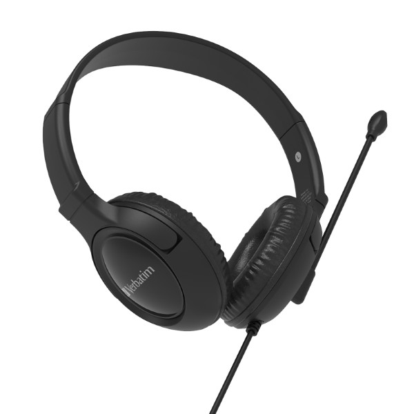 Verbatim Multimedia Headset with Noise Cancellation Mic 3.5mm Jack pin