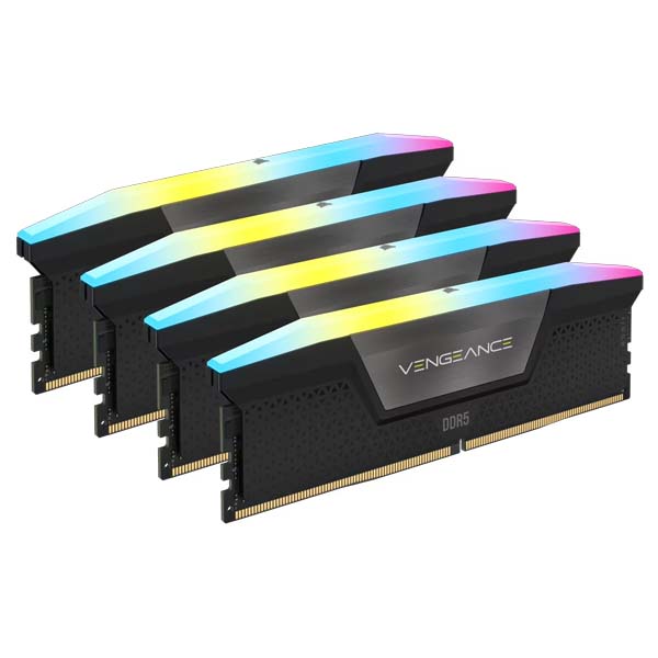 CORSAIR VENGEANCE RGB DDR5 128GB (4x32GB) 5600MHz CL40 RAM (Black)
