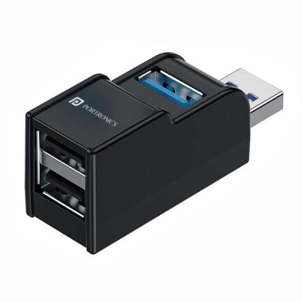 Portronics Mport 3A USB Hub (3-in-1), Multiport Adapter