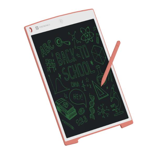 Portronics Ruffpad 12M Re-Writable LCD Writing Pad 30.4cm (12 inch), Pink