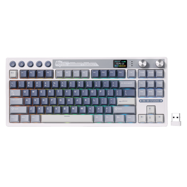 RK ROYAL KLUDGE M87 Wireless Gaming Keyboard Cream Switch - Blue
