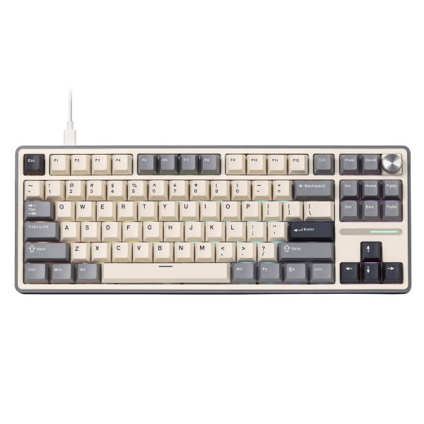 RK ROYAL KLUDGE R87 Pro Wired Mechanical Keyboard with Hot Swappable Knob 75% RGB Backlit Gaming Keyboard - Brown Switch
