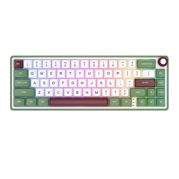 RK ROYAL KLUDGE R65 Green Sand Wired Gaming Keyboard Blue Switch