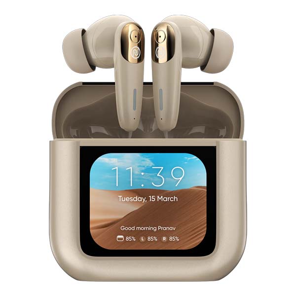 Noise View Buds Up to 45 hours of PlaytimeQuad Mic ENC TWS Earbuds (Metallic Beige)