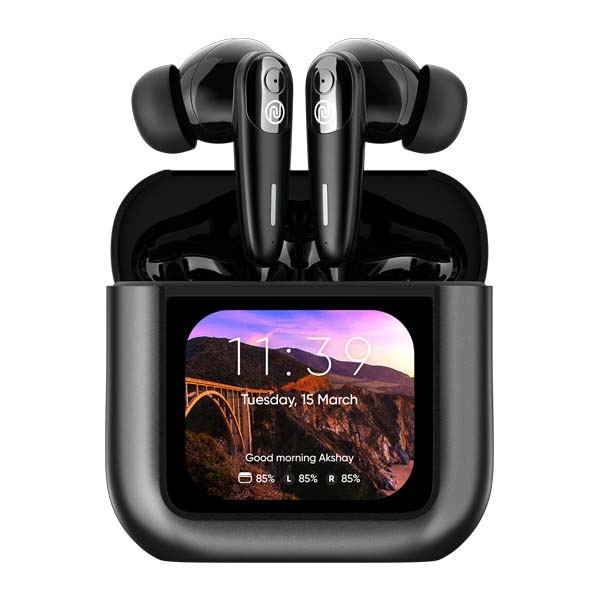 Noise View Buds Up to 45 hours of PlaytimeQuad Mic ENC TWS Earbuds (Metallic Black)