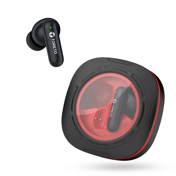 Toreto Air Bliss True Wireless Earbuds (Red & Black)
