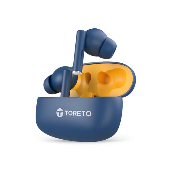 Toreto Air Tune TWS Wireless Earbuds Quad Mic Enc (Blue)