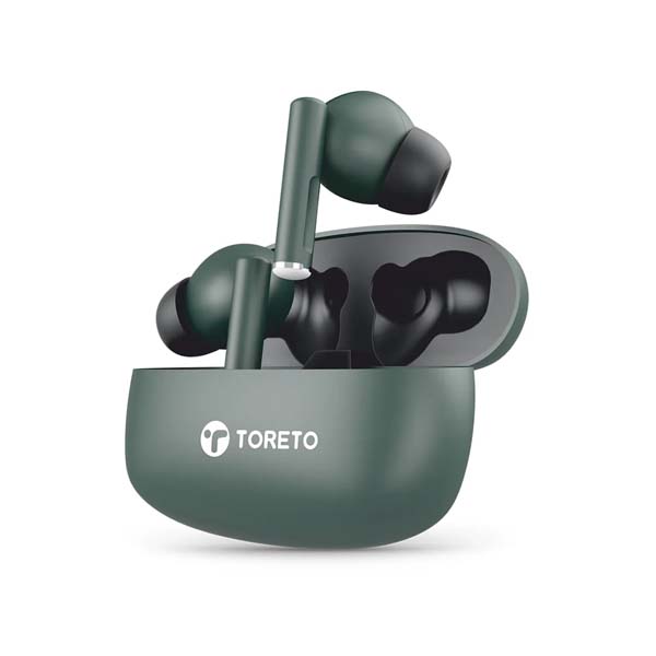 Toreto Air Tune TWS Wireless Earbuds Quad Mic Enc (Green)