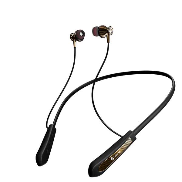 Toreto Amber Wireless Earphone Bluetooth Neckband (Black&Brown)