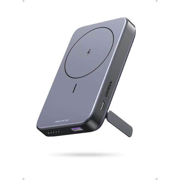 UGREEN 10,000mAh Magnetic Magsafe Power Bank Battery Pack 3 Ports Wireless Portable Charger PD 20W Fast Charging with Foldable Stand Magsafe-Compatible for iPhone 16/15/15 Pro/15 Pro Max/14/13/12 Series (15086)