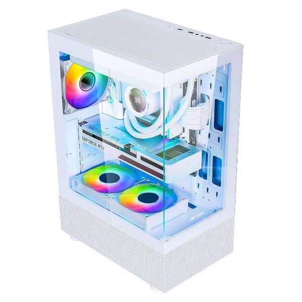 Circle Amazer X2 ARGB ATX Mid Tower Gaming Cabinet (White)